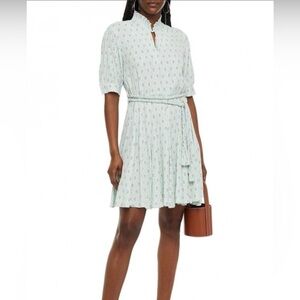 Sandro Jary Abstract-Print Mini Dress with Braided Belt